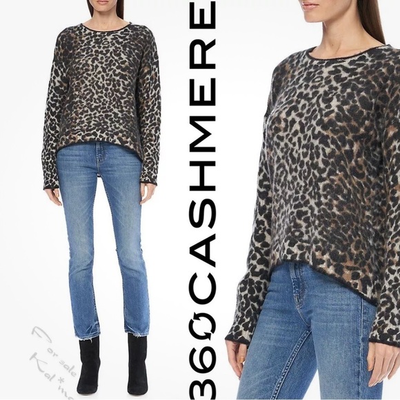 360 Cashmere Sweaters - 360CASHMERE XS Frankie cheetah oversized cashmere soft luxurious fine sweater